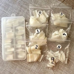 Lot of Square Tips & Full Coffin Shaped Fake Nails • Assorted Colors & Sizes